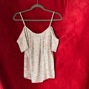 Forever 21 Multicolor Spaghetti Strap Drape Sleeve Blouse Size Small